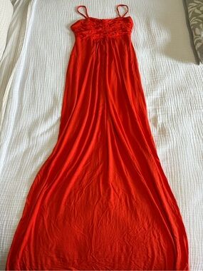 Cynthia Rowley Bright Orange Spaghetti-Strap Maxi Dress